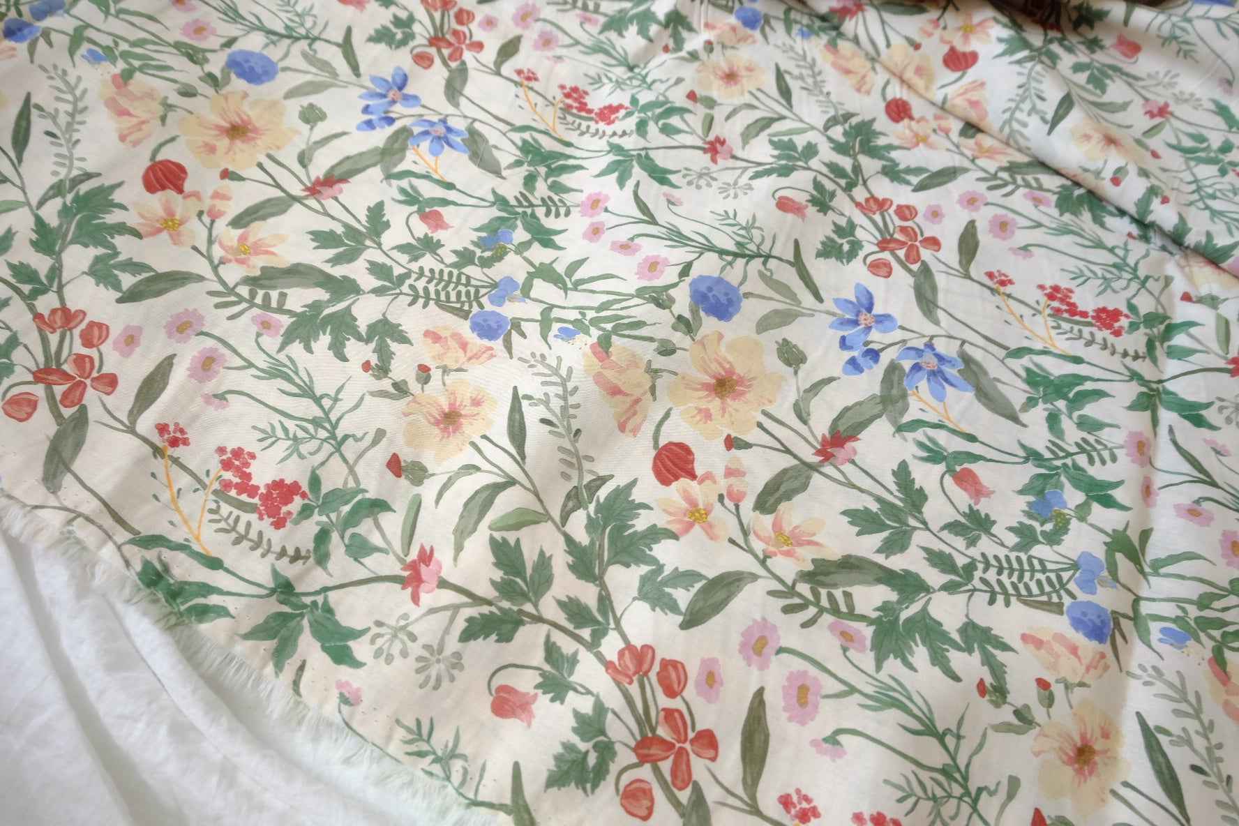 Wild Meadow Floral Cotton Poplin Fabric — 3.28 yd