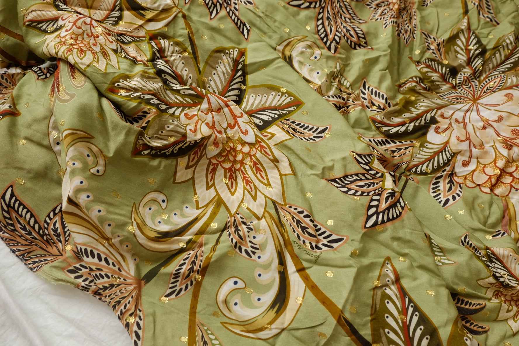 Farm Rio Deadstock Metallic Rayon Dress Fabric - 3.28 yd