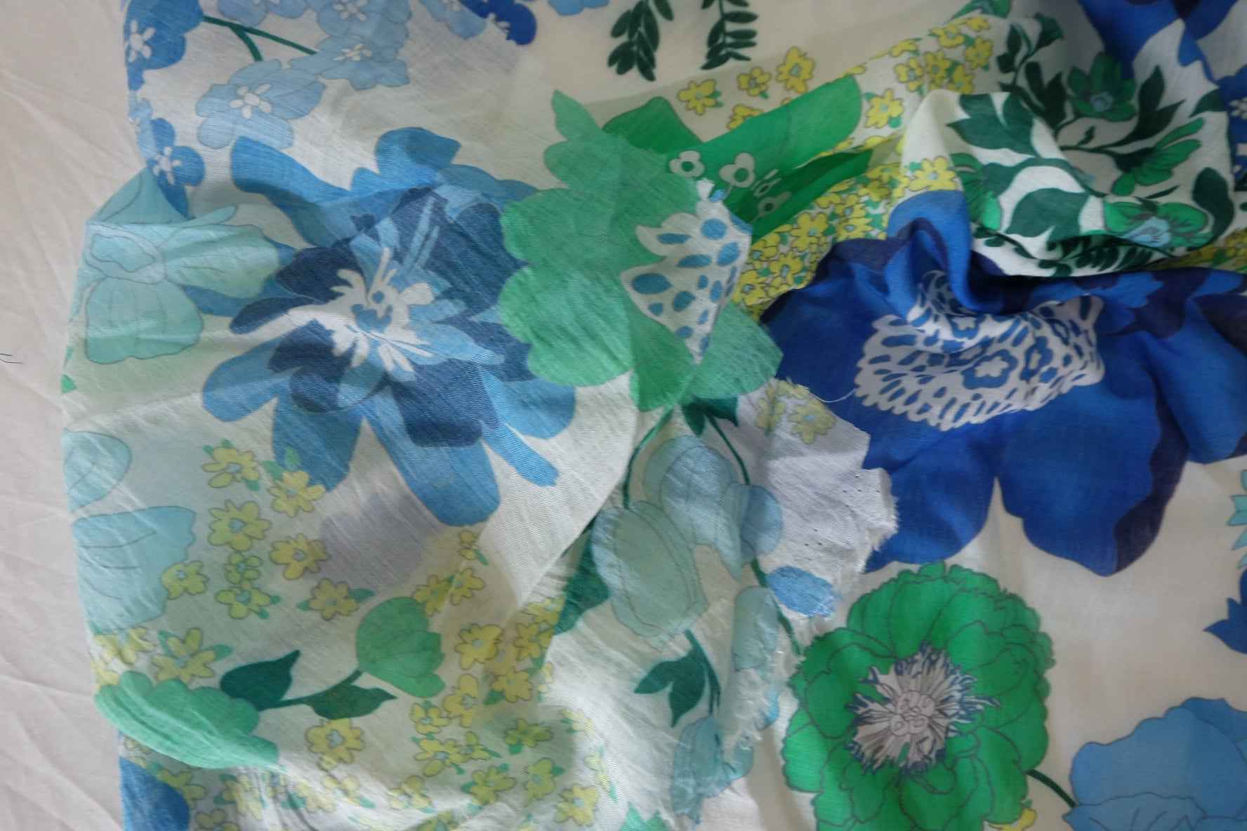 Airy Tencel Ramie Blend Fabric – Lightweight Sheer Floral Print – 2.7 yd