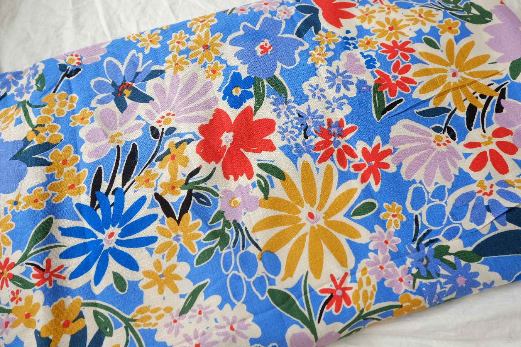 Stretch Linen-Cotton Floral Fabric - 1.64 yd