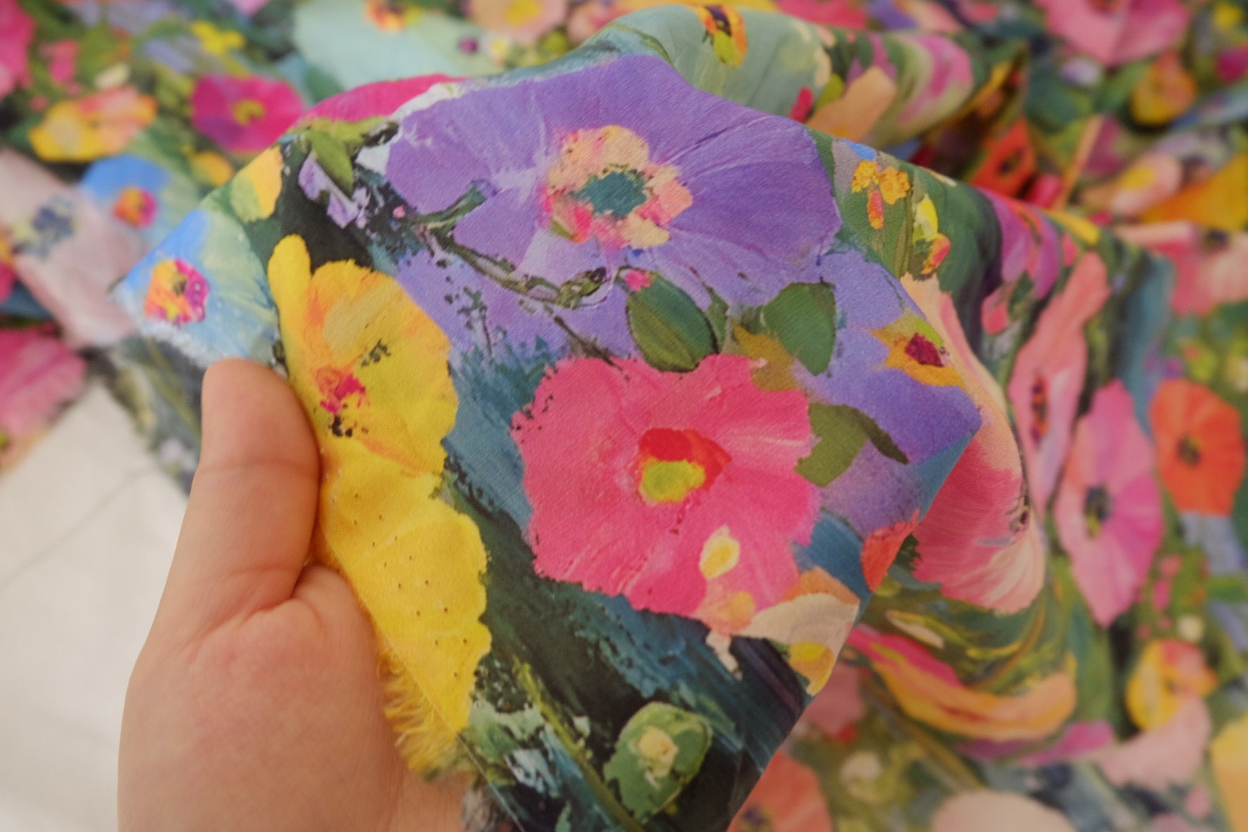Colorful Wildflower Cotton Poplin Fabric – 3.3 yd