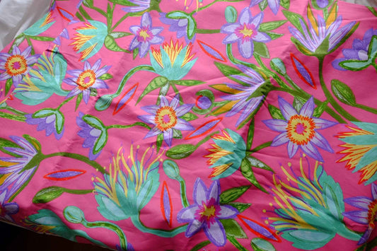 Pink Botanical Cotton Linen Canvas – 3.3 yd