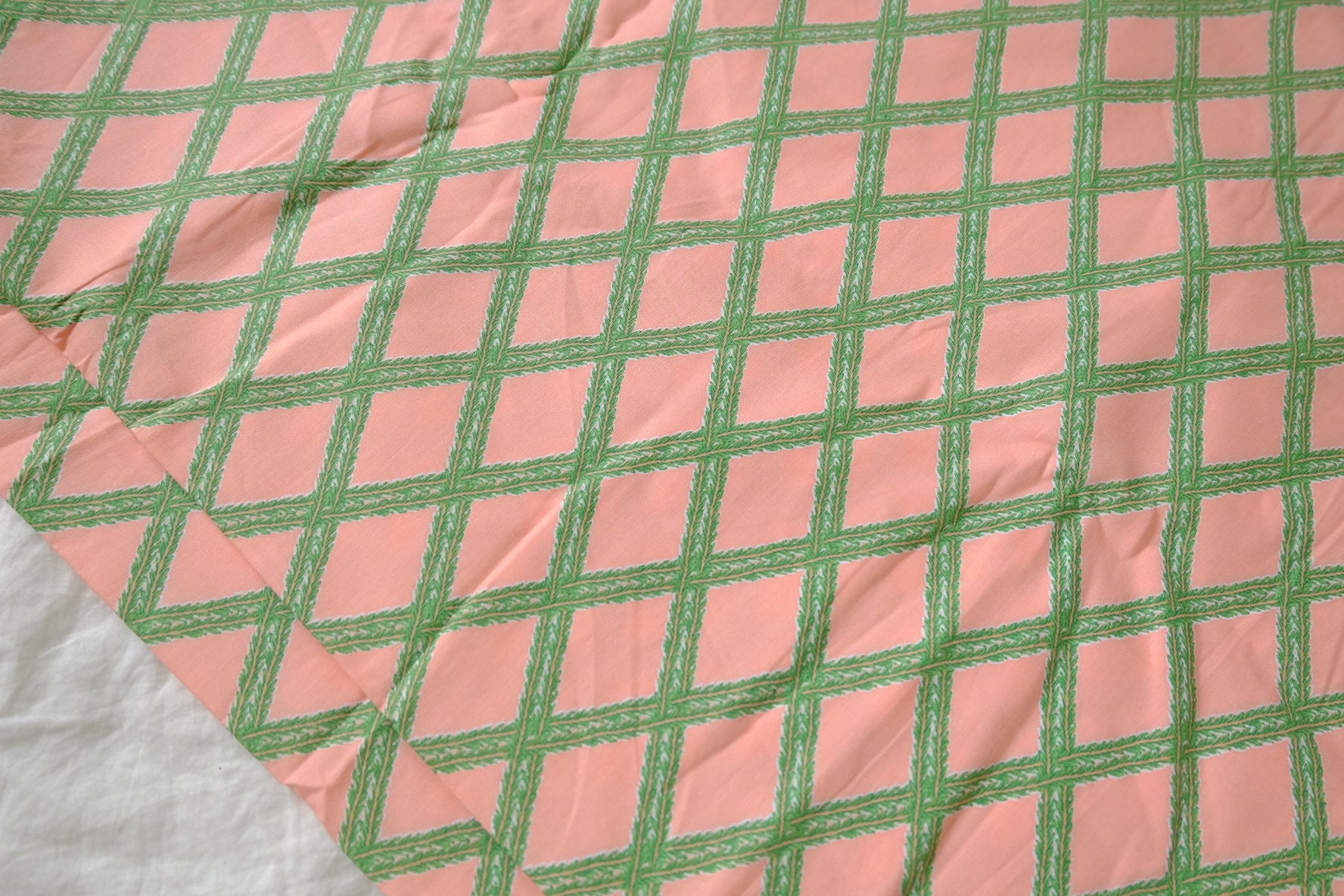 Pink Geometric Cotton Poplin Fabric – Crisp Graphic Summer Cotton (1.64 yards)