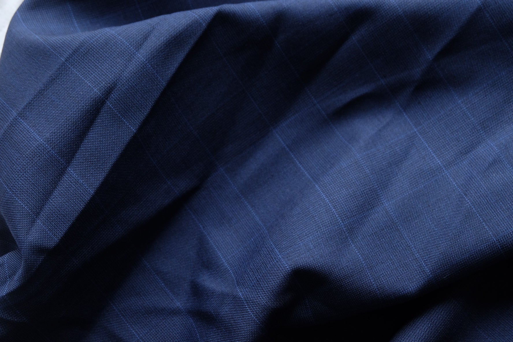 Navy Windowpane Wool Blend – 2.5 yd