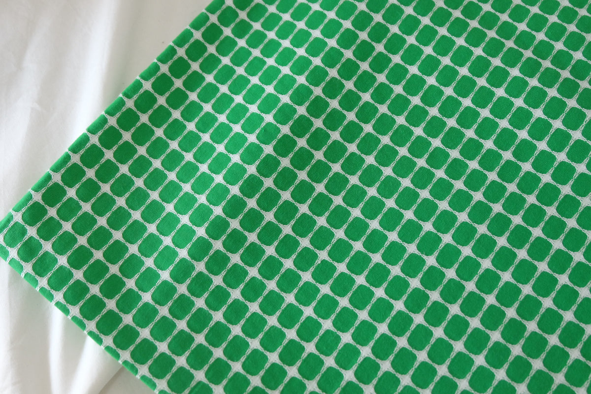 Emerald Grid Embroidered Cotton – 2.2 yd