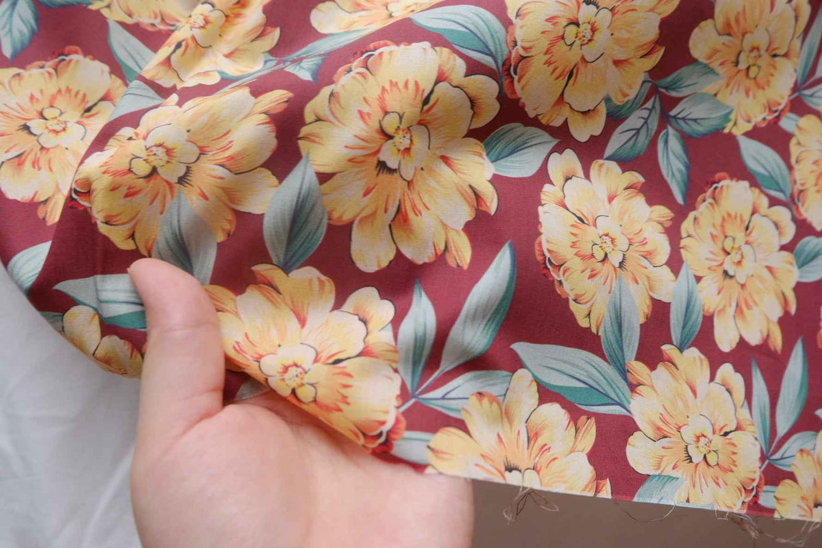 Golden Peony Cotton Lawn — 3.3 yd