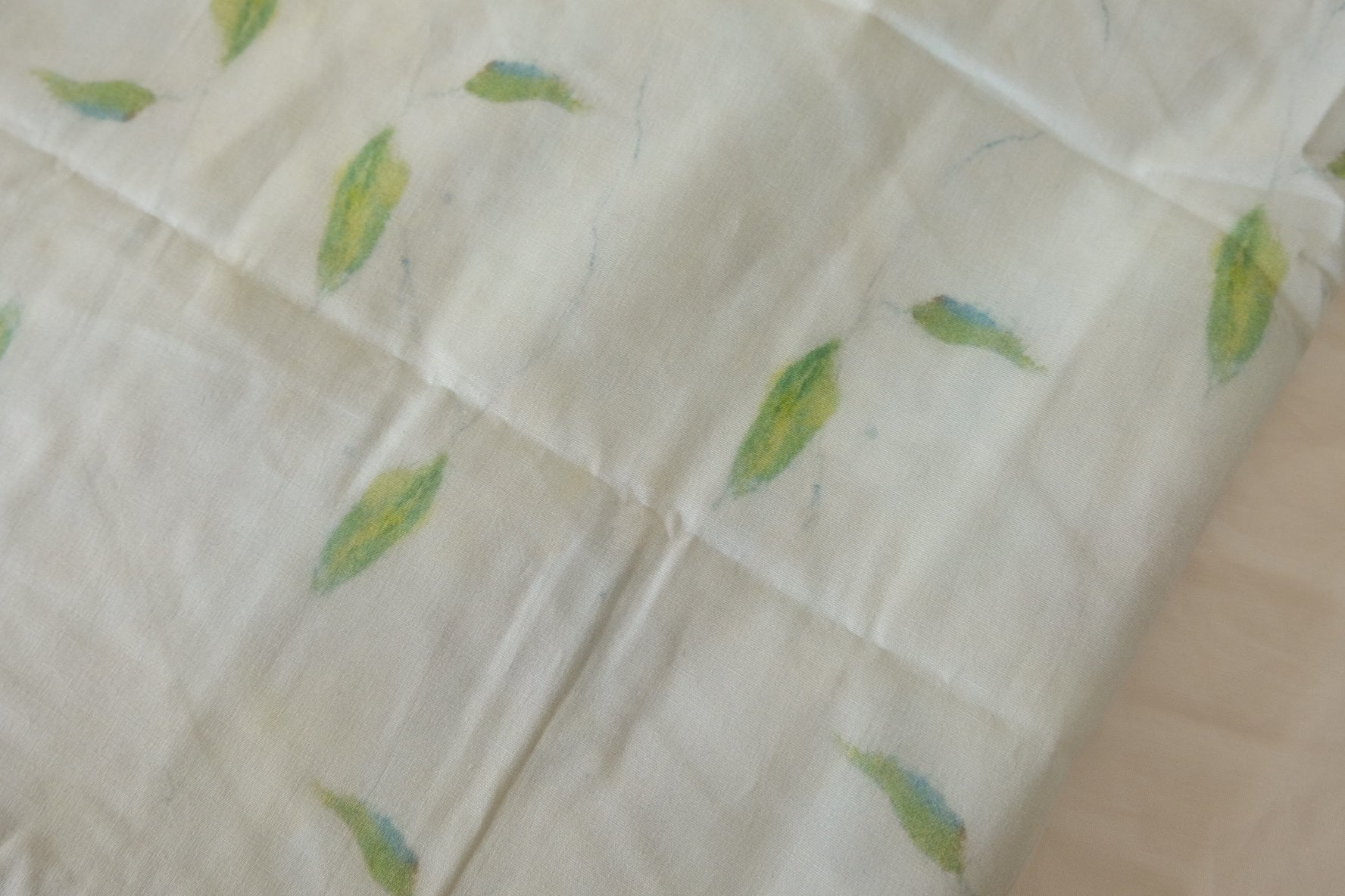 Soft Hand-Drawn Leaf Japanese Cotton Fabric - 1.6 yd