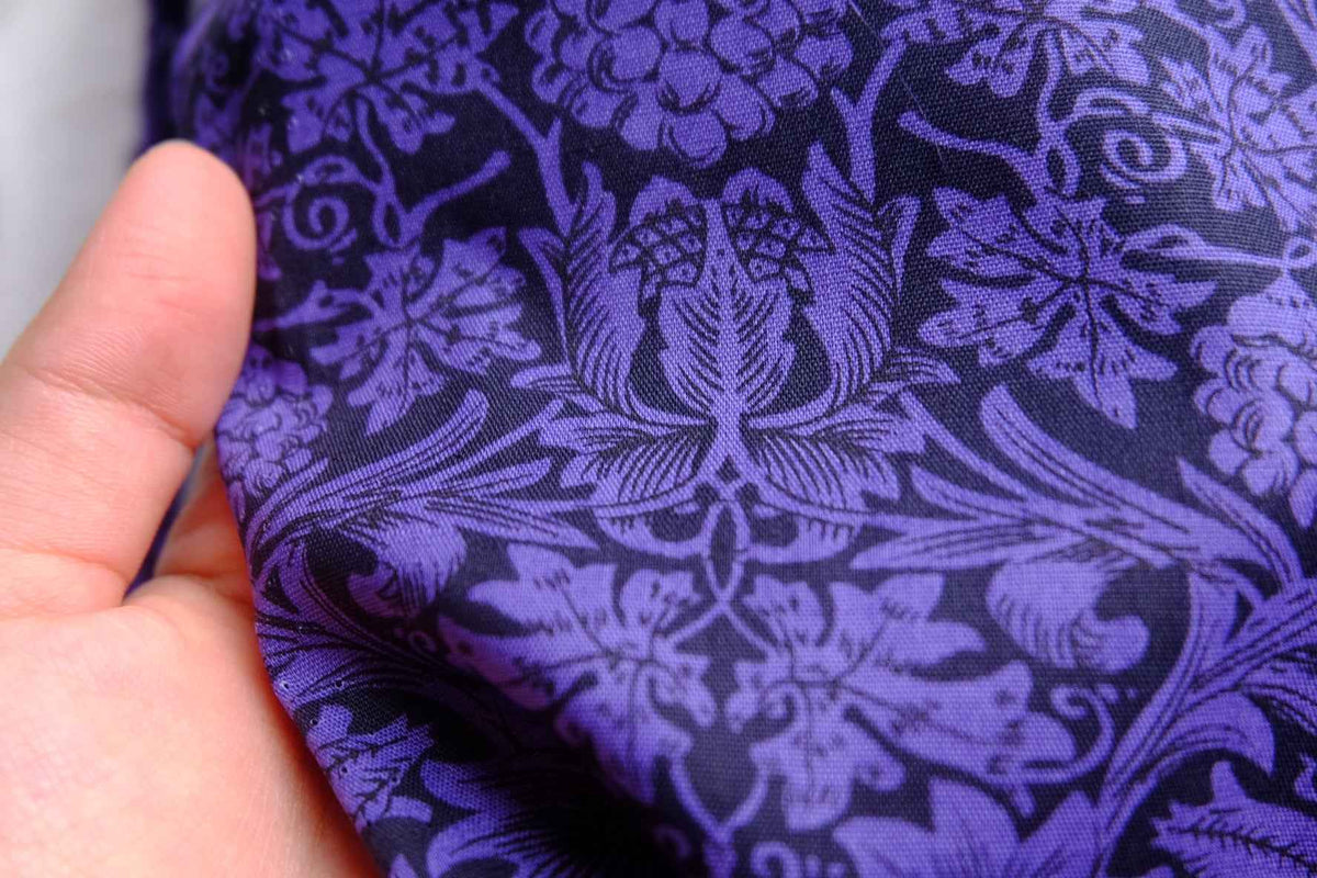 Violet Botanical Cotton Poplin — 2.2 yd