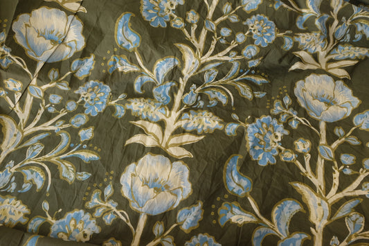 Vintage Blue Poppies Cotton Poplin – 3.3 yd