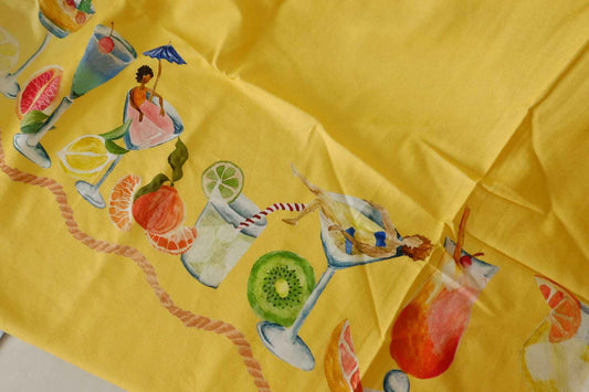 Farm Rio Deadstock Border Print Linen-Cotton Fabric – 2 yd Effective Print