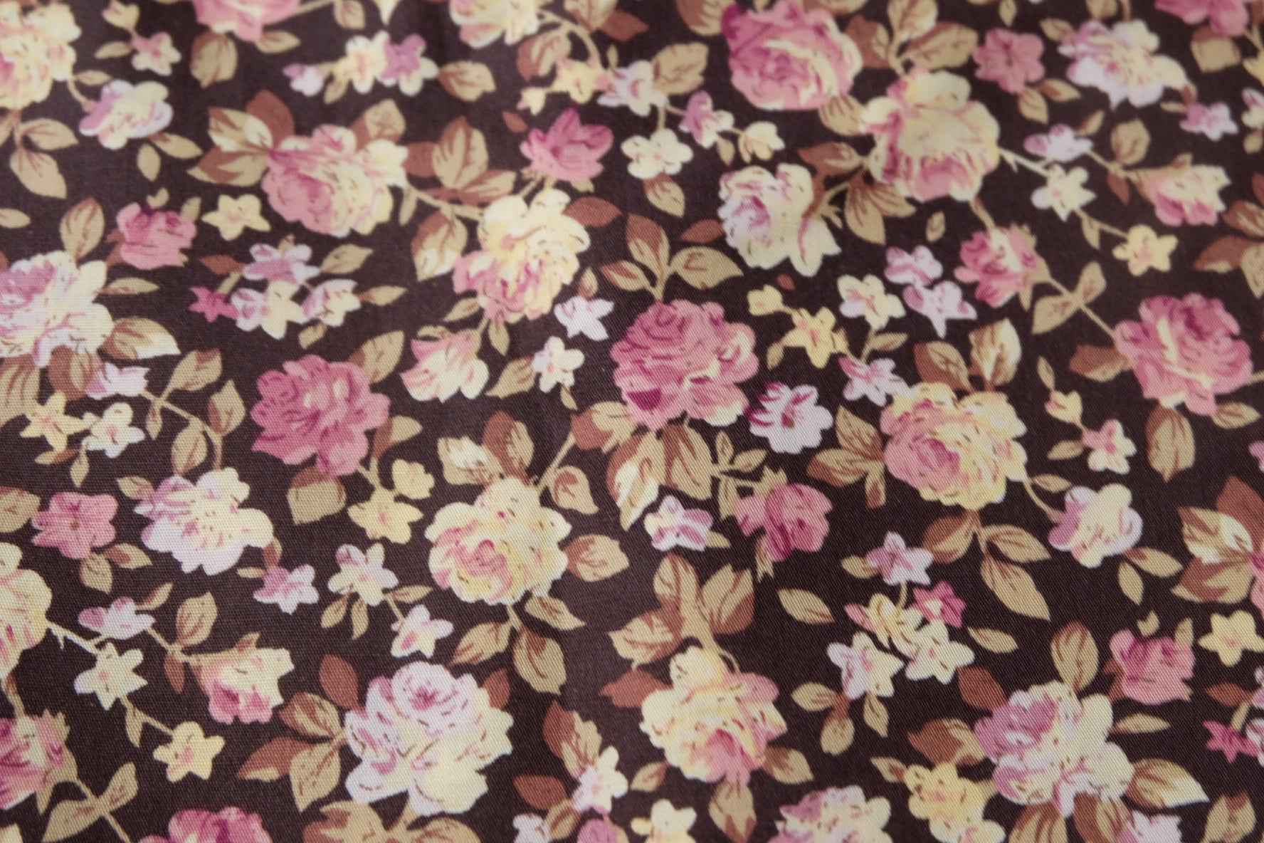 Vintage Rose Cotton Poplin Fabric, Lightweight Smooth Dress Weight, 3.28 Yards