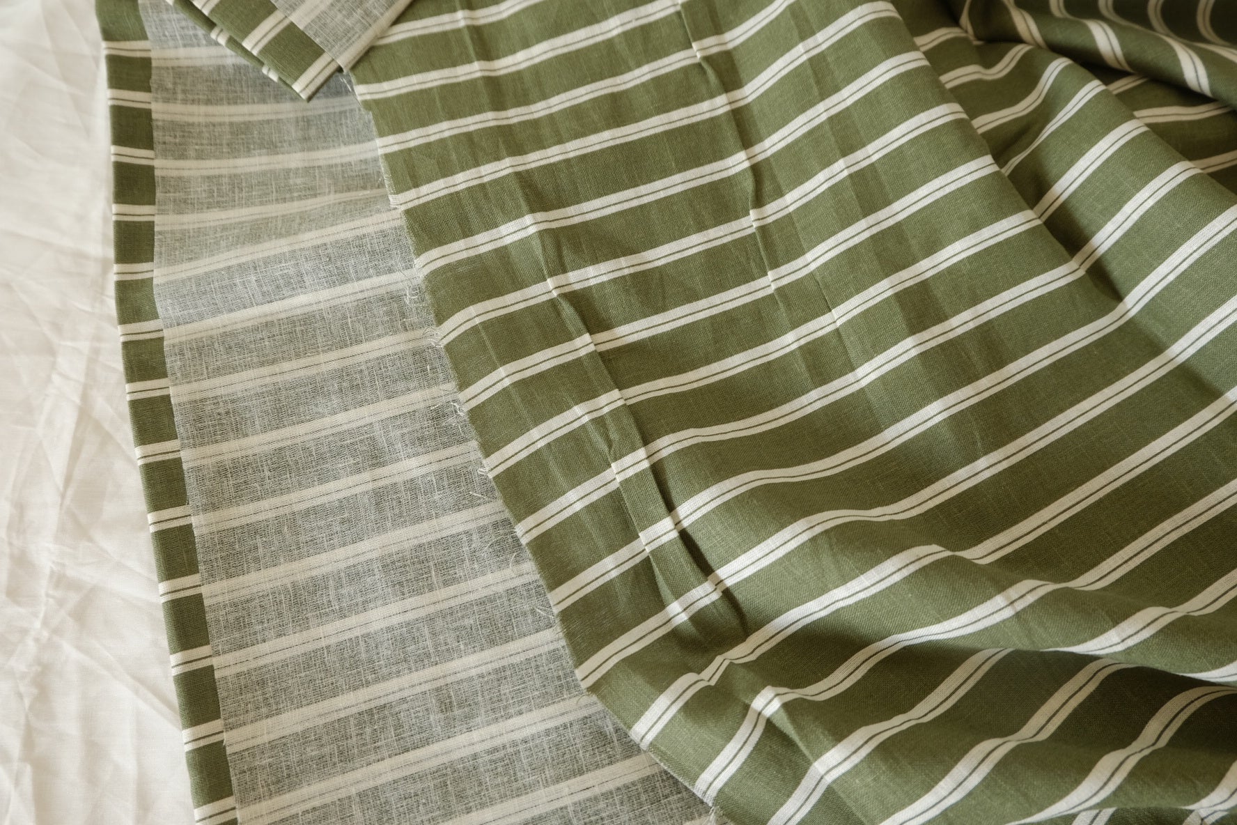 Olive Yarn-Dyed Stripe Linen Cotton – 2.19 yd
