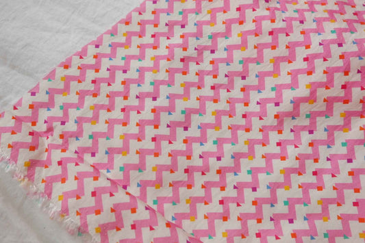 Pink Zigzag Tencel-Nylon Fabric - 3.28 yd