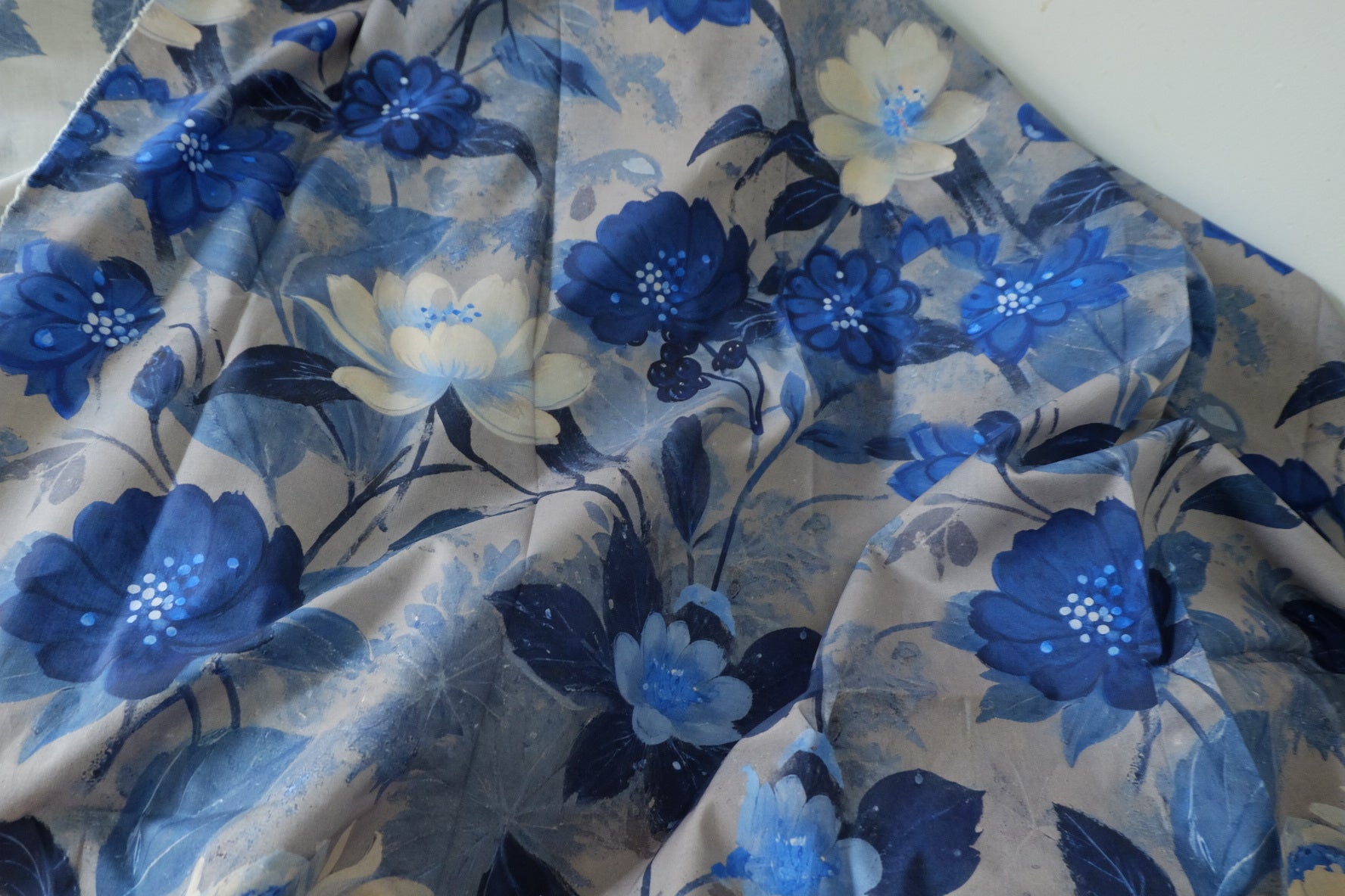 Blue Nocturne Floral Cotton Lawn – 3.3 yd