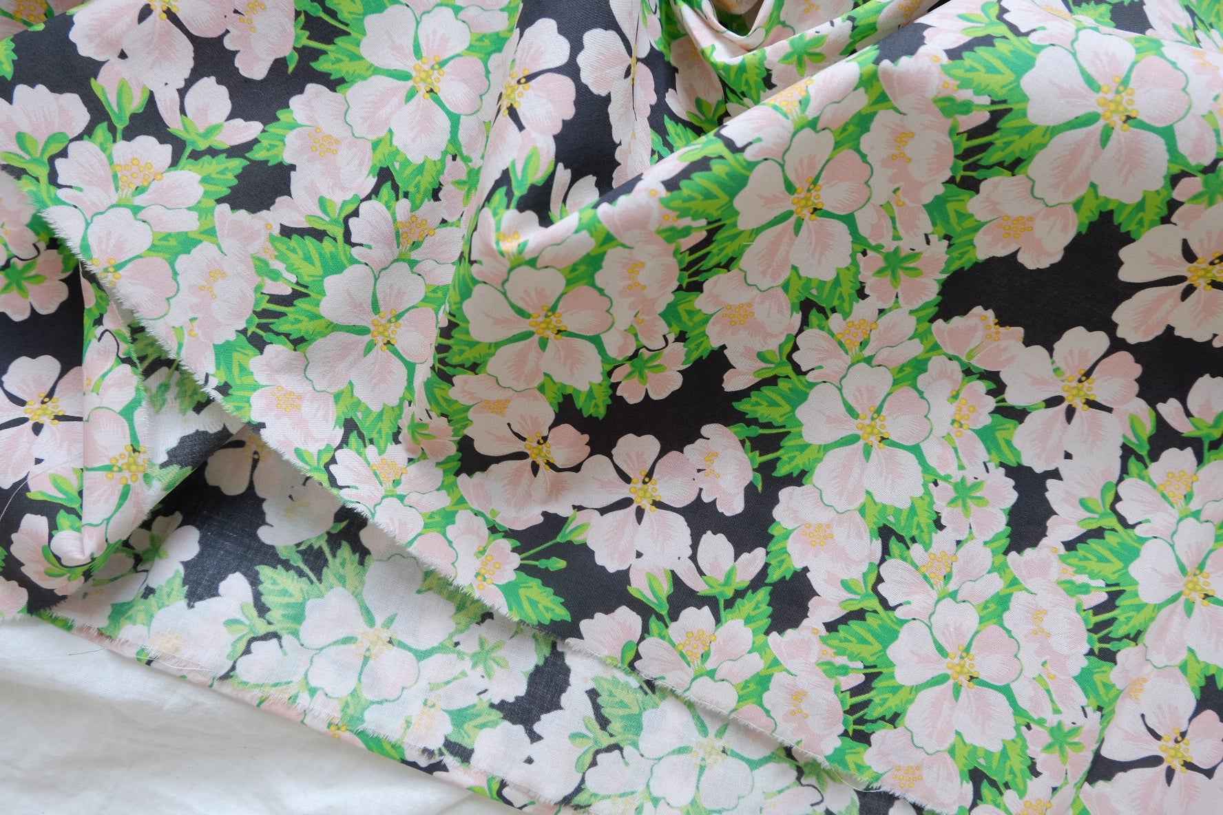 Floral Cotton Lawn Fabric - 2.19 yd