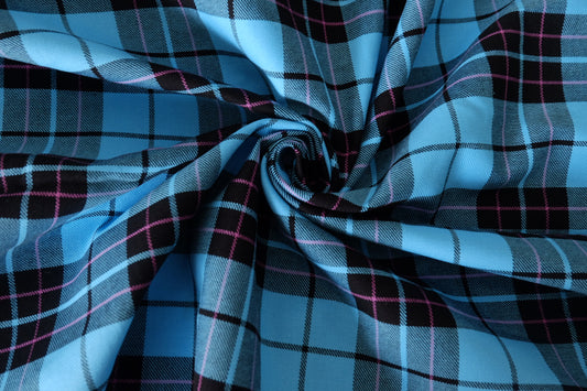 Electric Blue Tartan – Yarn-Dyed Cotton Plaid | 2.2 Yards