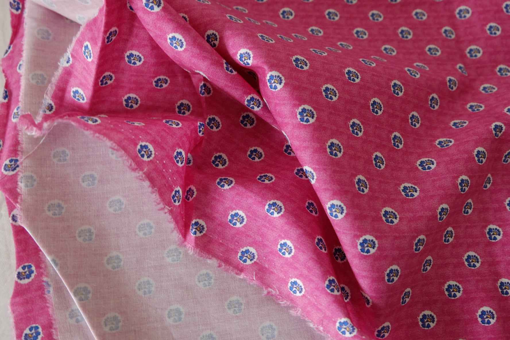 Pink Mini Floral Cotton Poplin Fabric – 2.2 yd