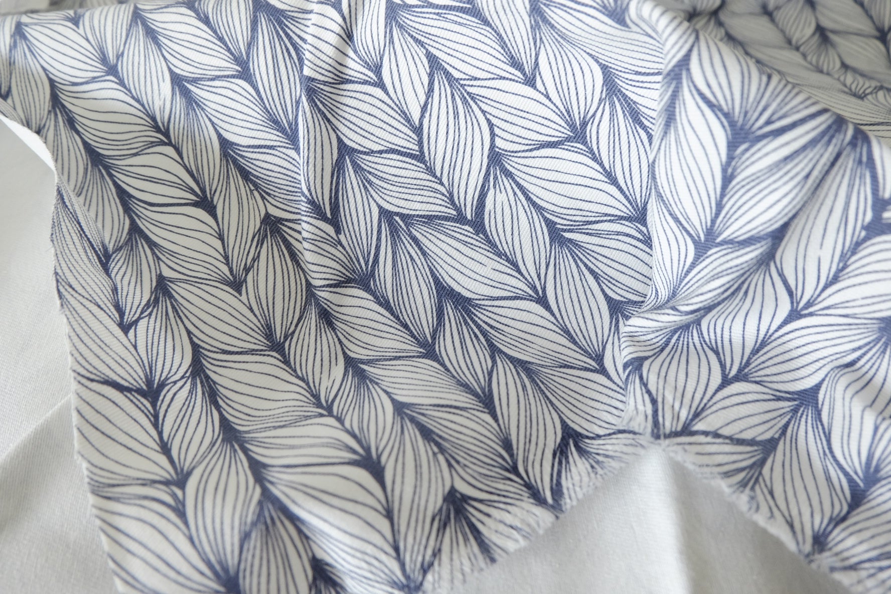 Braided Knit Illusion Print Stretch Cotton Denim Fabric – 1.64 yd Piece