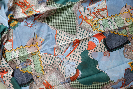 Designer Patchwork Print 80s Cotton Poplin Fabric 2.2 Yards