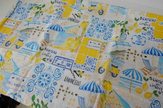 Amalfi Lemon Holiday Cotton Fabric – 3.3 yd