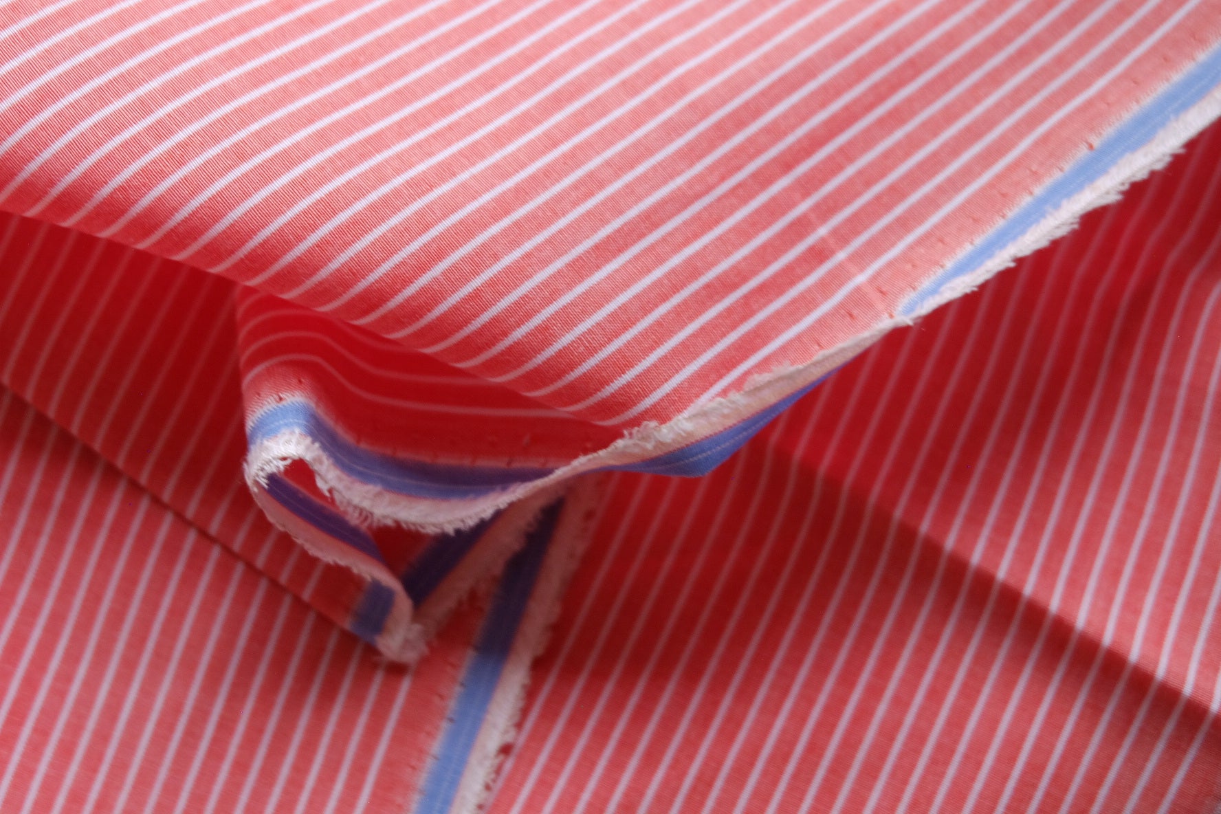 Coral Pinstripe Yarn-Dyed Cotton – 3.3 yd