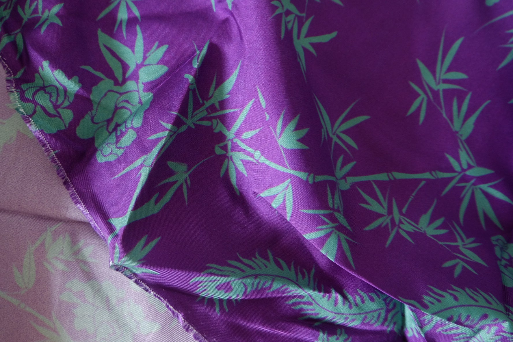 Imperial Purple Phoenix & Peony Mulberry Silk Twill – 3.28 yd