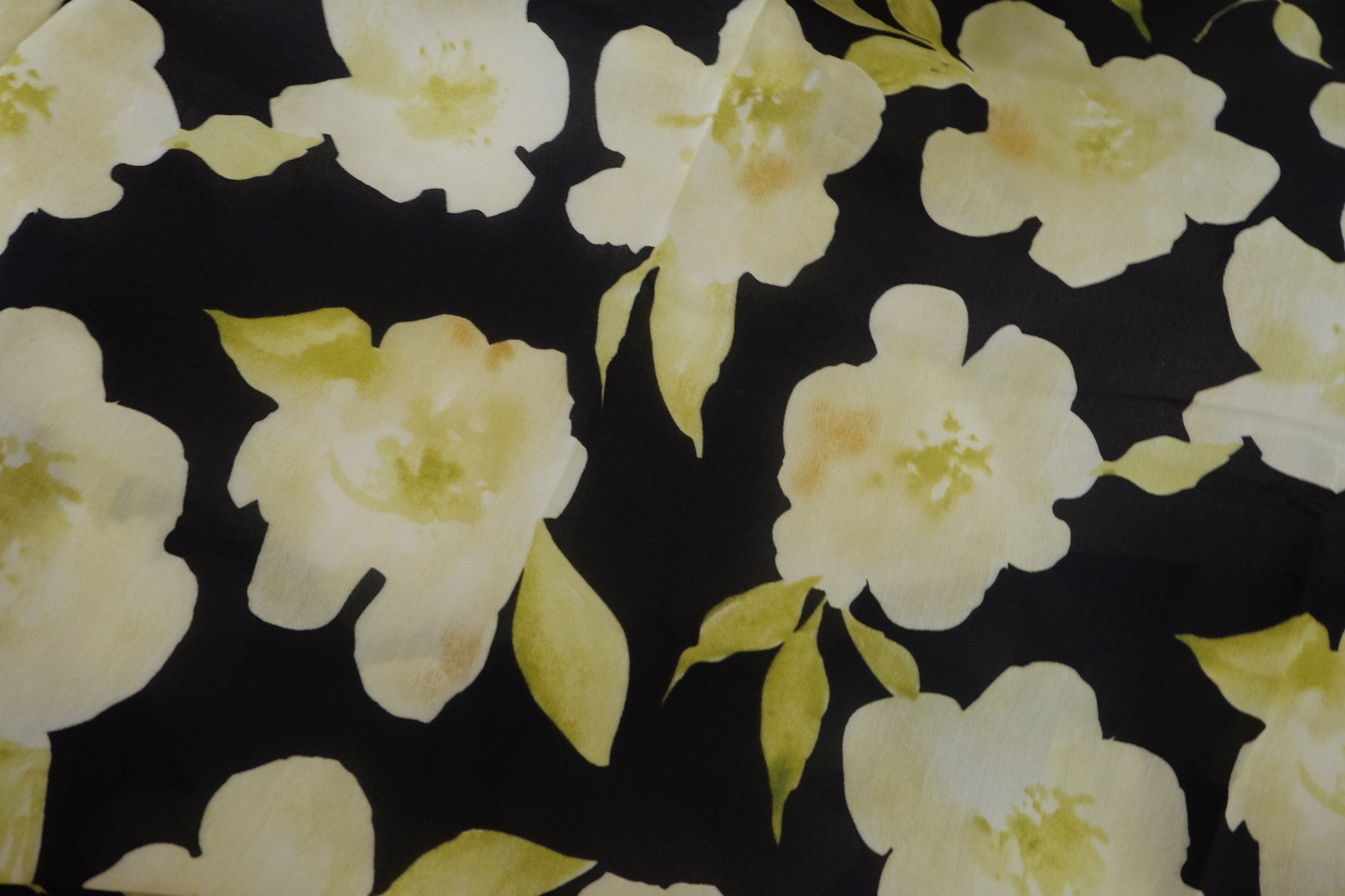 Watercolor Yellow Blossom Cotton Lawn Fabric – 3.3 yd
