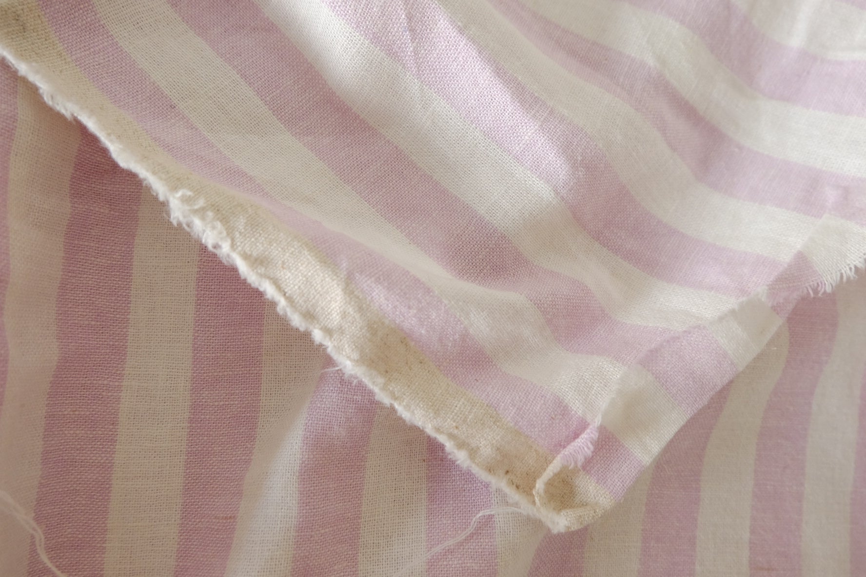 Pink Stripe Cotton Linen Fabric – 1.6 yd