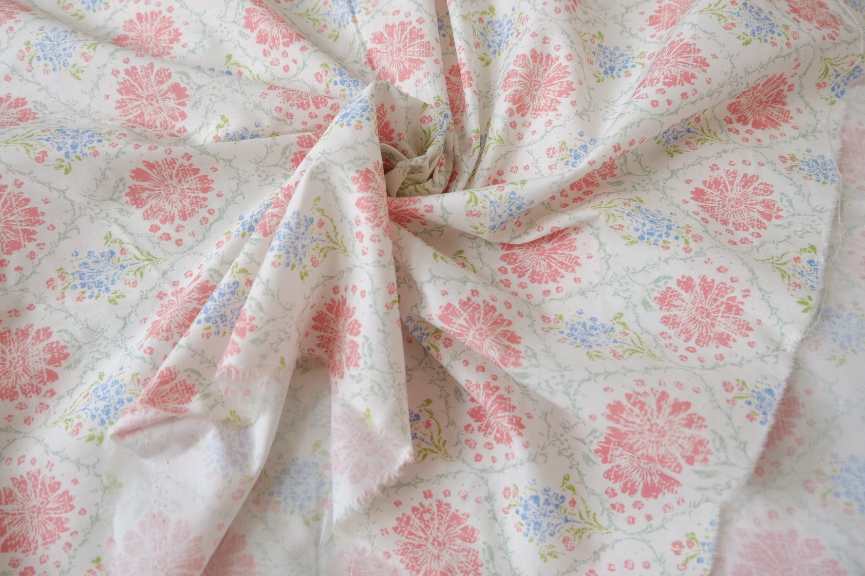 Blush Meadow Cotton Poplin, 2.2 Yards