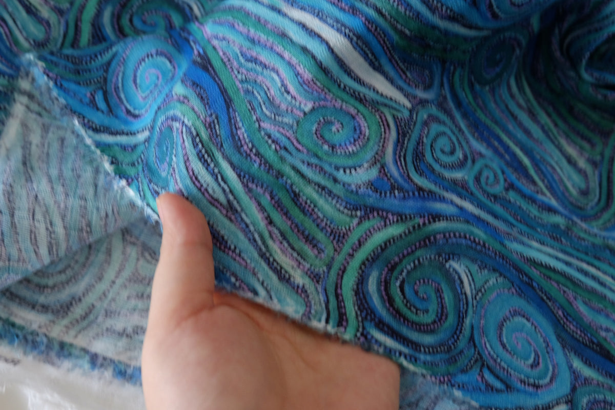 Ocean Swirl Soft Cotton Gauze – 3.3 yd