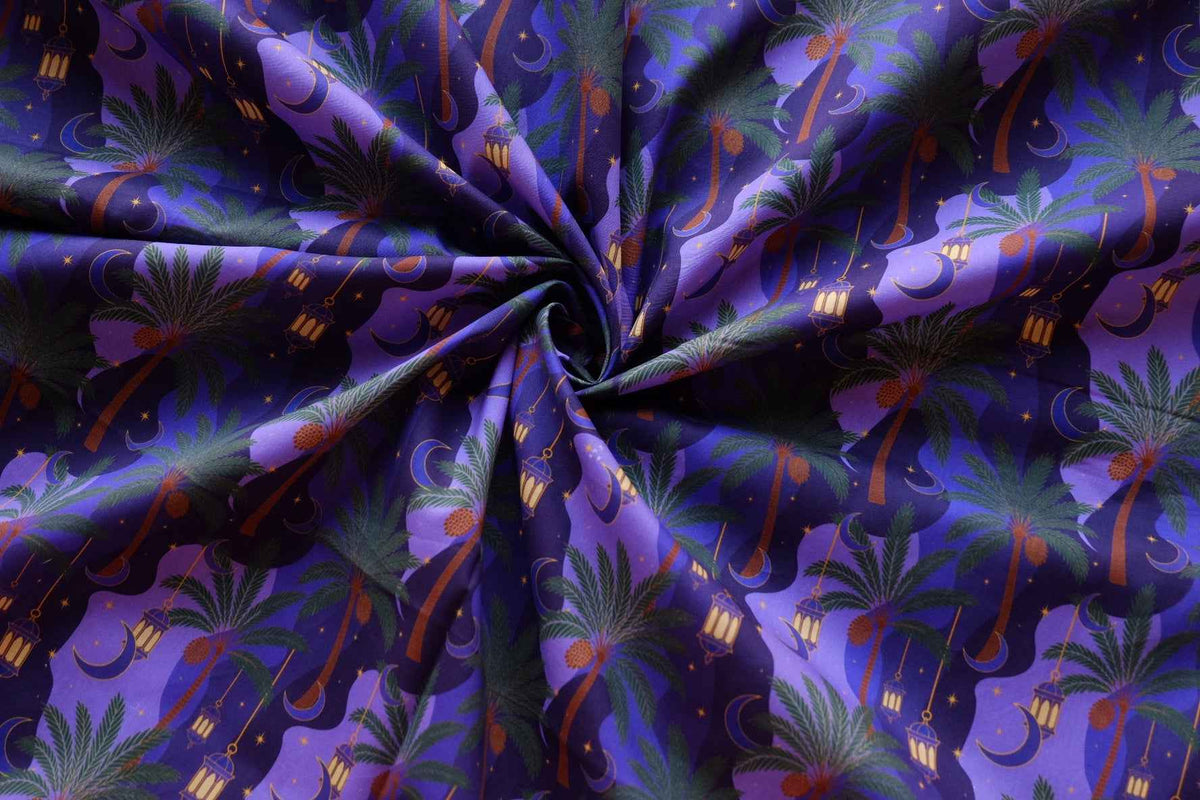 Arabian Nights Palm Tree Cotton Lawn – 2.73 yd