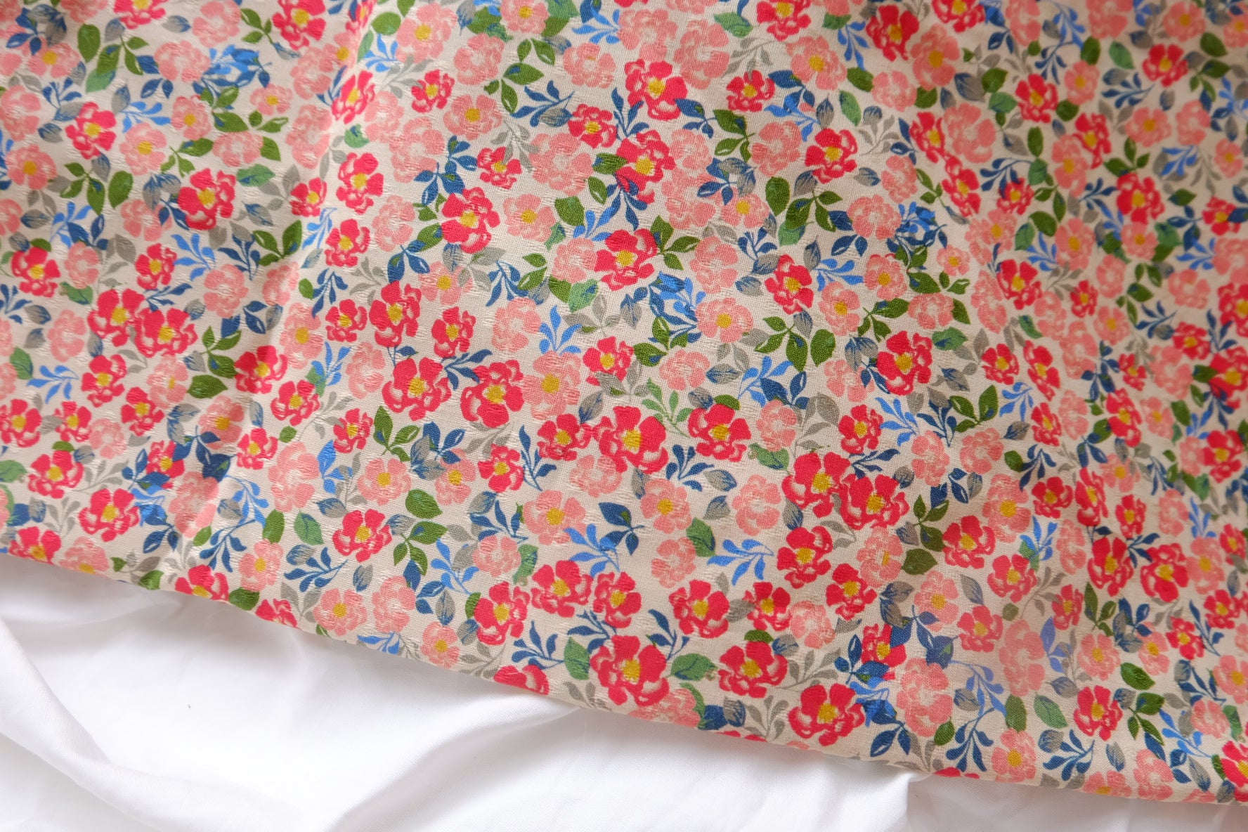 Tiny Garden Floral Jacquard Cotton Poplin Fabric - 3.28 yd