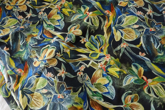 Midnight Botanical 60s Cotton Poplin – 2.7 yd