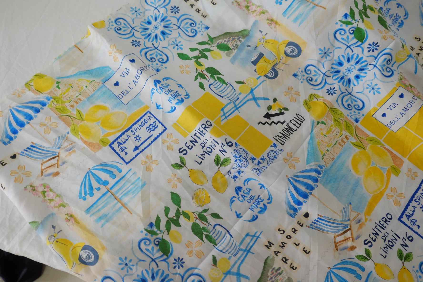 Amalfi Lemon Holiday Cotton Fabric – 3.3 yd
