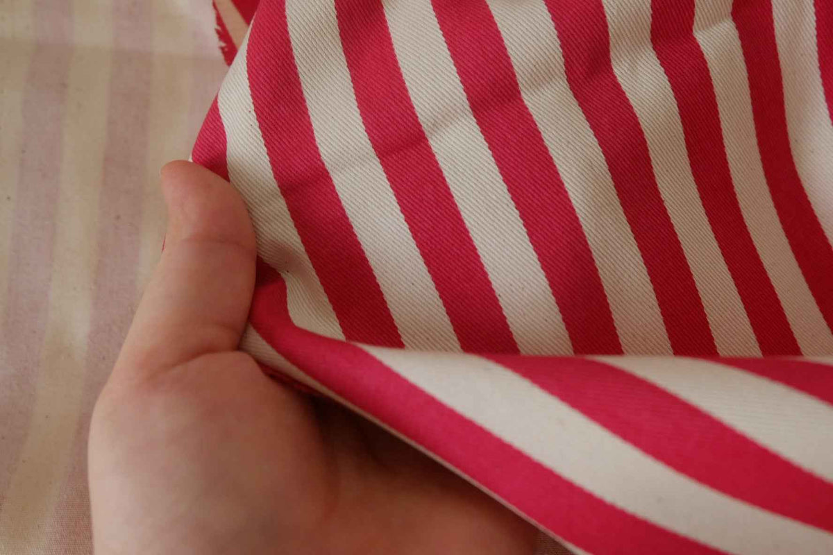 Red Stripe Cotton Twill — 2.19 yd