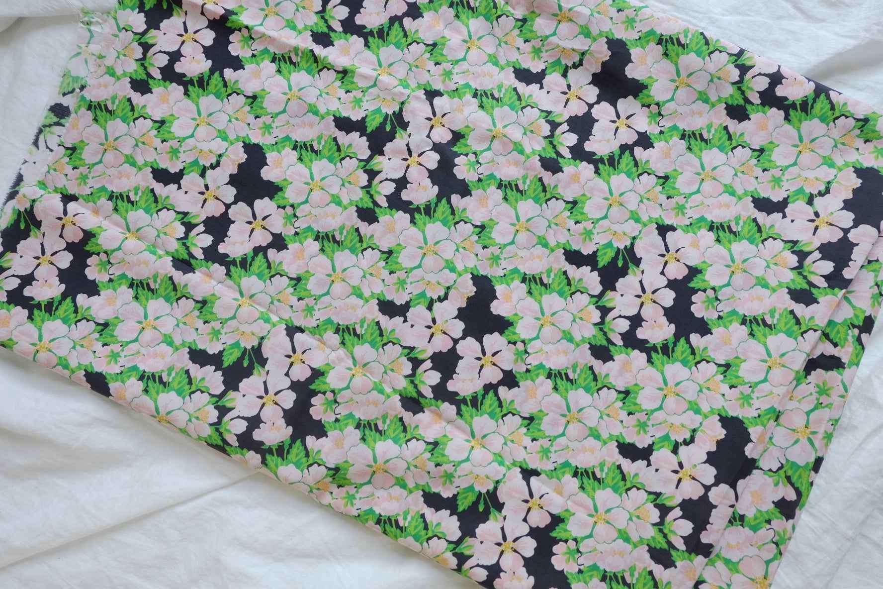 Floral Cotton Lawn Fabric - 2.19 yd