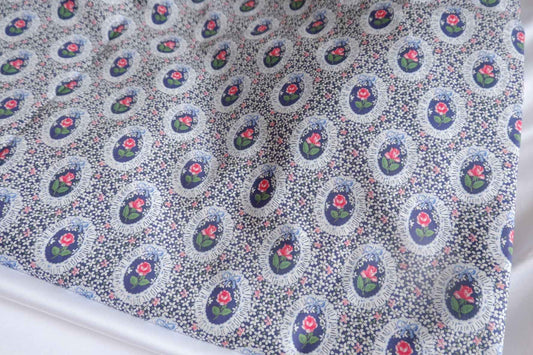 Vintage Rose Locket Cotton Poplin Fabric - 2.84 yd