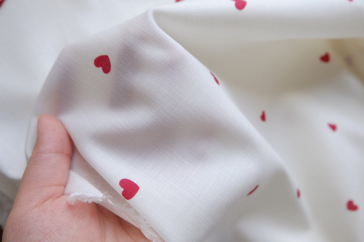 Tiny Heart Slub Cotton Linen – 2.2 yd