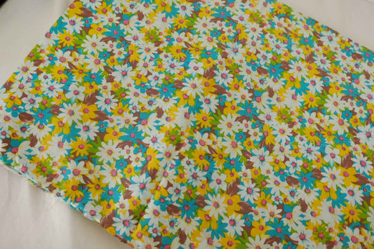 Colorful Daisy Garden Cotton Fabric – 2.2 yd/ 3.3 yd