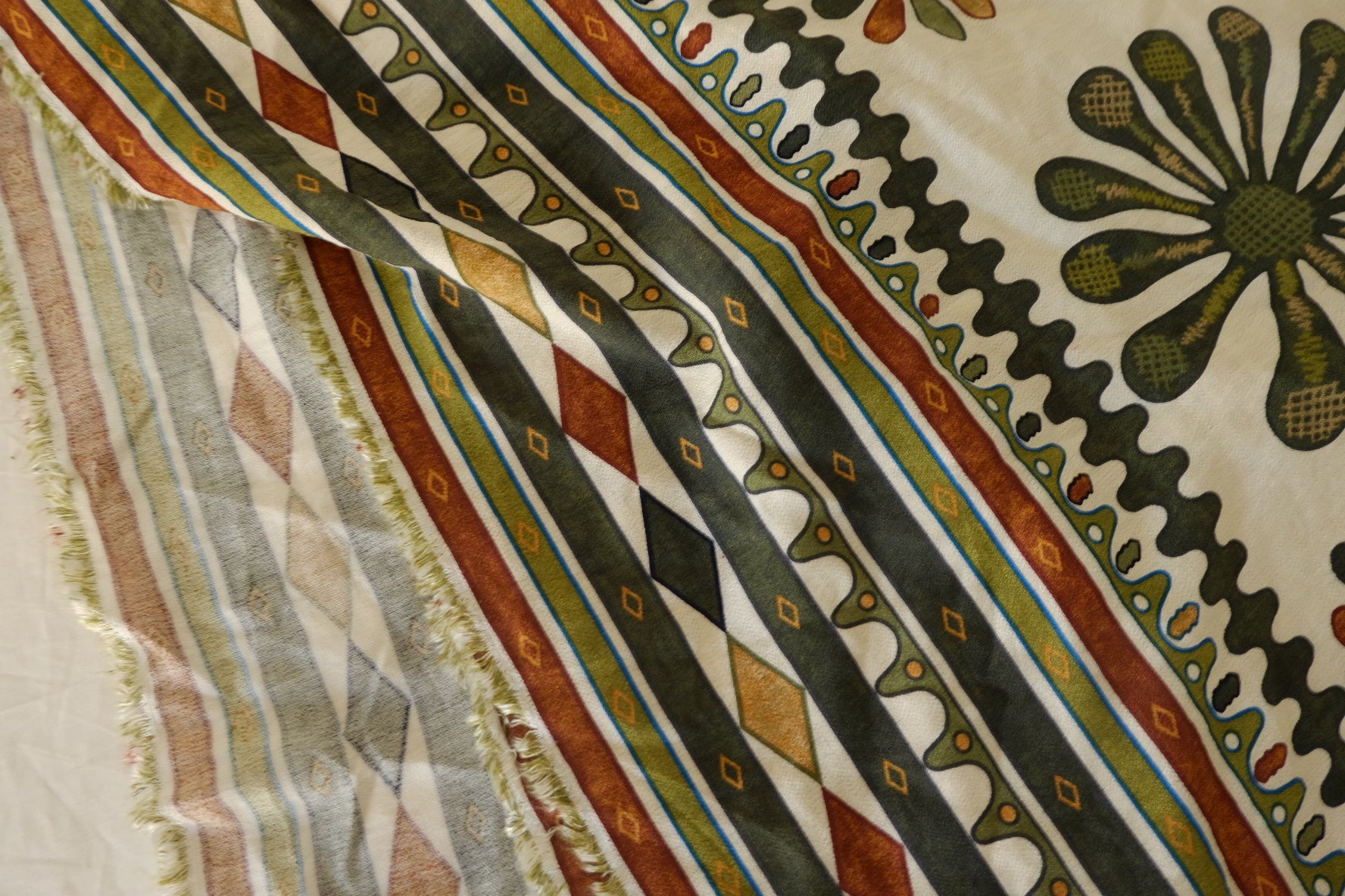 Border Print Lyocell Linen Fabric – 3.3 yd
