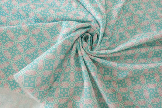 Mint Geometric Cotton Cloth — 2.51 yd