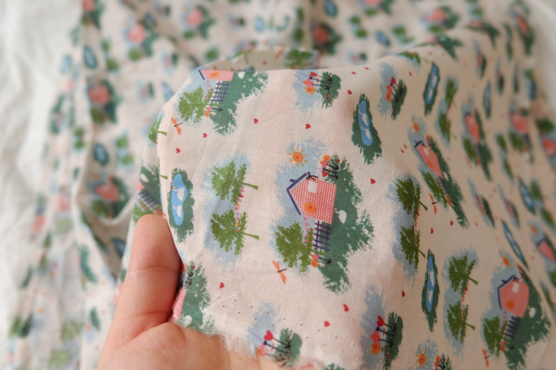 Little House Cottage Cotton Fabric for Dresses and Blouses 3.4 Yards