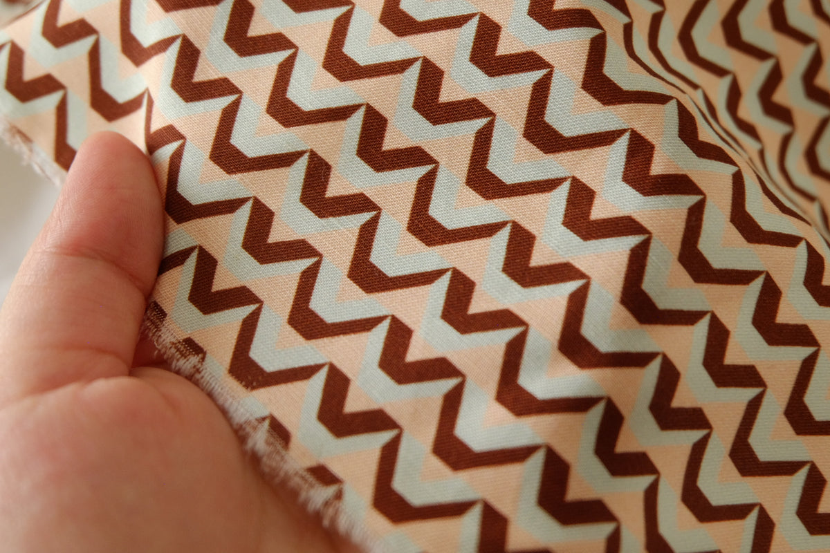 Retro Chevron Cotton Rayon Twill – 1.6 yd