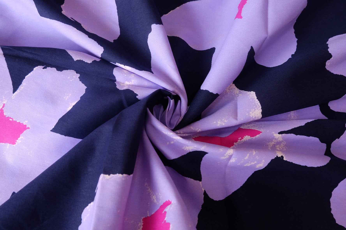 Oversized Lilac Floral Cotton Canvas — 2.2 yd