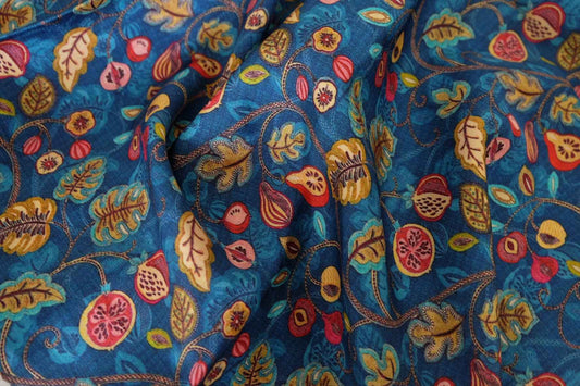 Fruit Vine Rayon Sateen Fabric – By the Meter