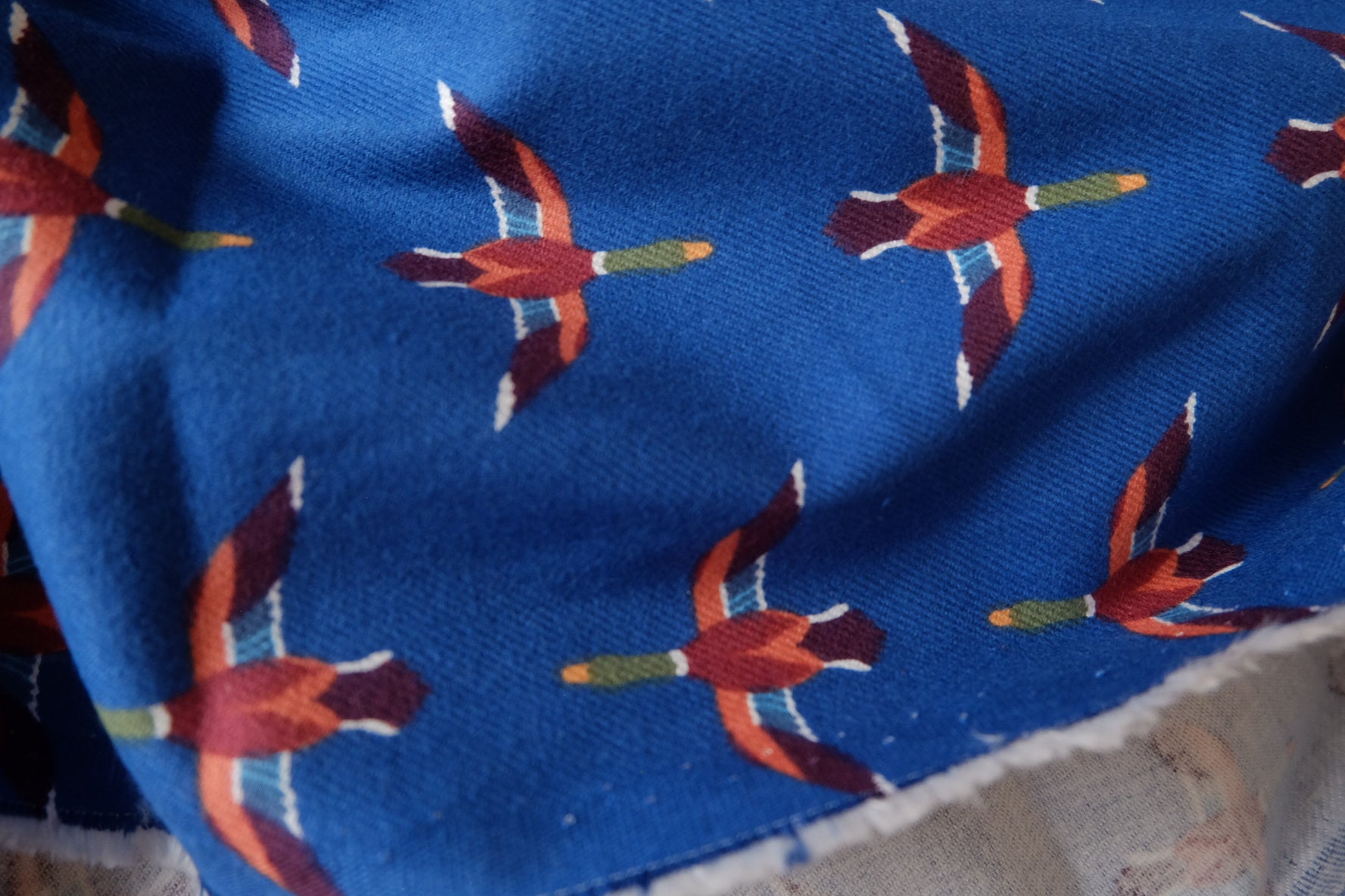 Brushed Cotton Twill with Flying Ducks, 1.6 Yards
