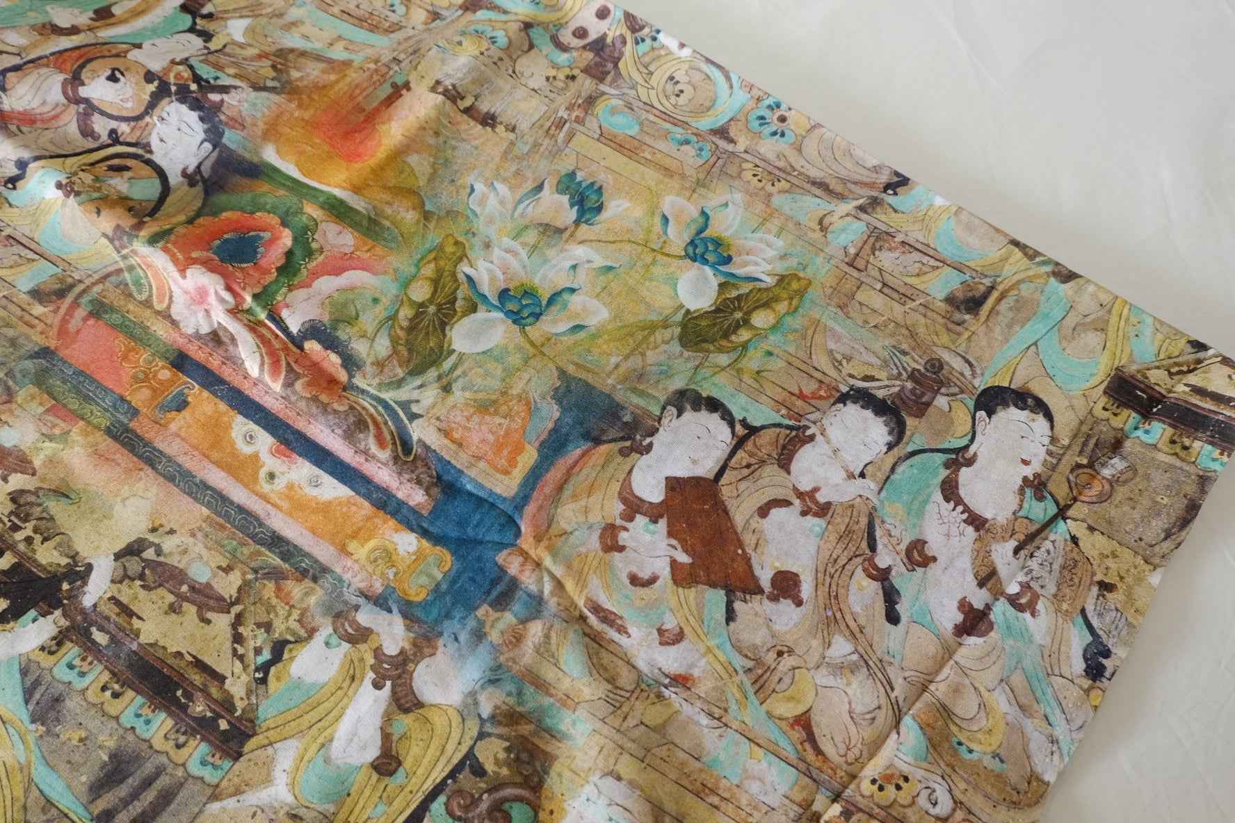 Dunhuang Mural Print Cotton Fabric – 2.2 yd