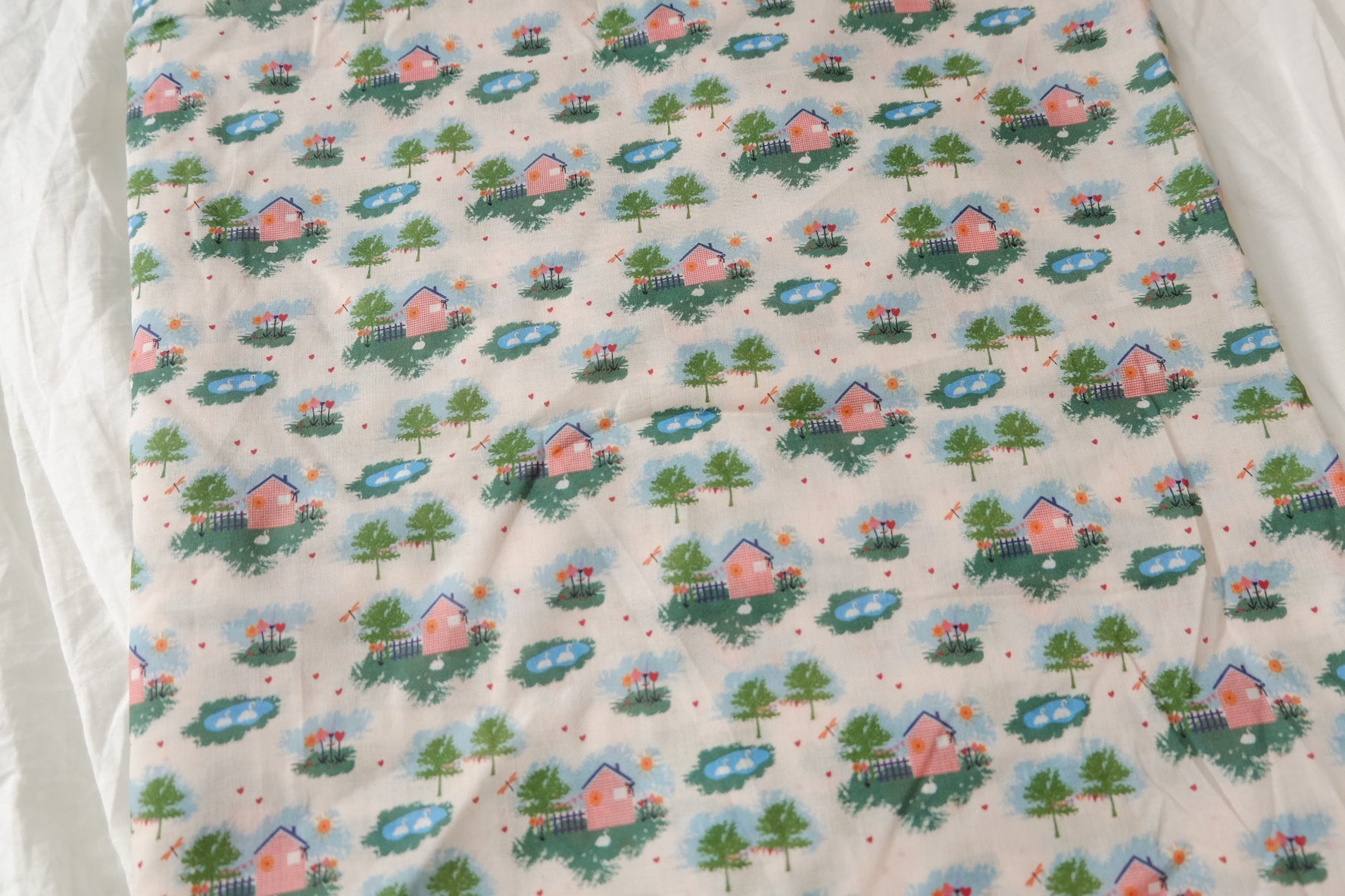 Little House Cottage Cotton Fabric for Dresses and Blouses 3.4 Yards