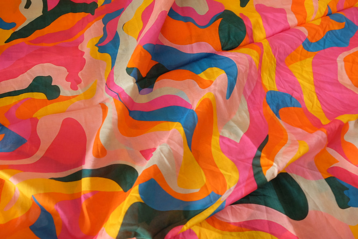 Colorful Daydream – Abstract Print Cotton Voile Fabric | 3.3 Yards