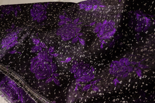 Purple Rose Metallic Jacquard – 2.2 yd